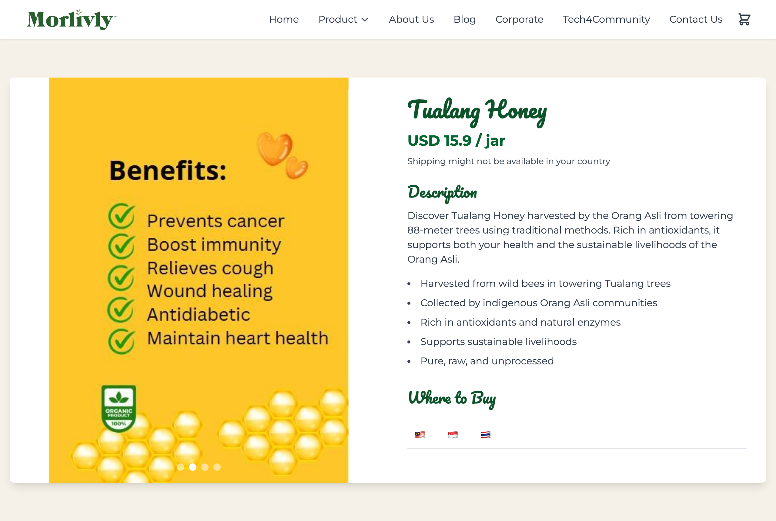 Tualang Honey by Morlivly website preview